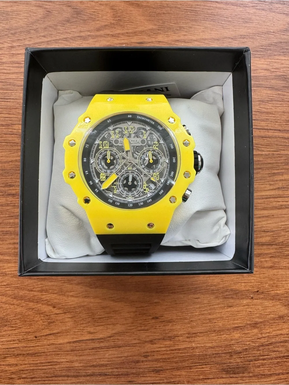 Invicta “Racing Lady” Yellow and Black Chronograph Watch (Rare! NWT in box)